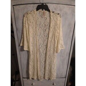 Mauve Anthropologie lace open flared  cardigan  Sm Boho Cottagecore Feminine Y2k